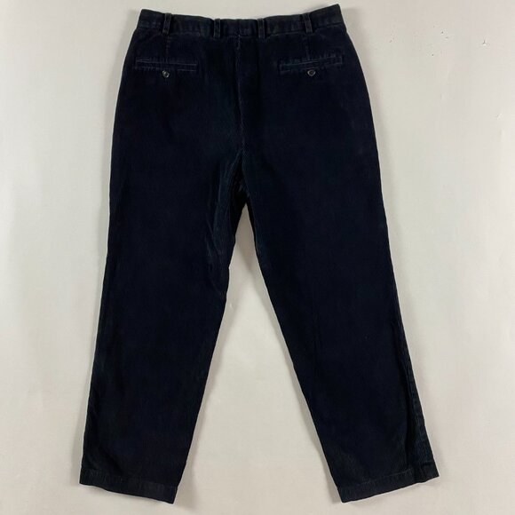 Vintage Brooks Brothers Wide Wale Corduroy Pants Men's 35x30 Actual 34x39 Black - Picture 2 of 11